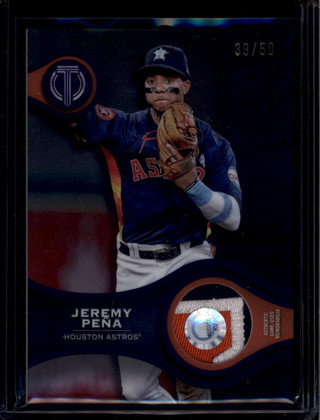 2025 Topps Tribute Stamp of Approval Relics Purple SOAJP Jeremy Pena Patch 39/50