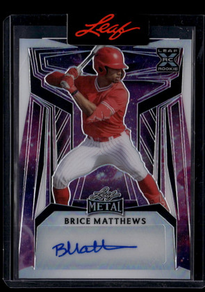 2023 Leaf Metal Autograph Pre-Production Proof Galaxy Brice Matthews RC Auto 1/1