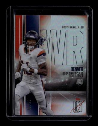 2024 Topps Signature Class Chrome Red Refractor rcv42 Troy Franklin RC 19/25