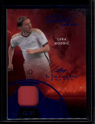 2025 Leaf In the Game Used Sports Beautiful Game Blue Luka Modric Jersey 45/65