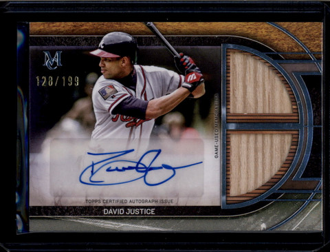 2025 Topps Museum Signature Swatches SPDRADJ David Justice Dual Bat Auto 128/199