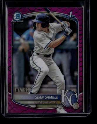 2025 Bowman Chrome Draft Fuchsia Reptillian Refractor Sean Gamble RC 187/199