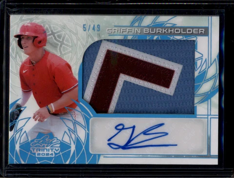 2024 Leaf Trinity Autograph Platinum pagb1 Griffin Burkholder RC Patch Auto 5/49