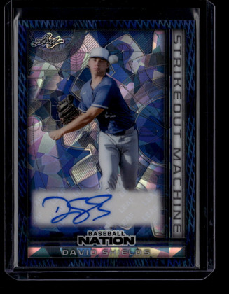 2025 Leaf Nation Strikeout Machine Autographs Blue David Shields RC Auto 1/7