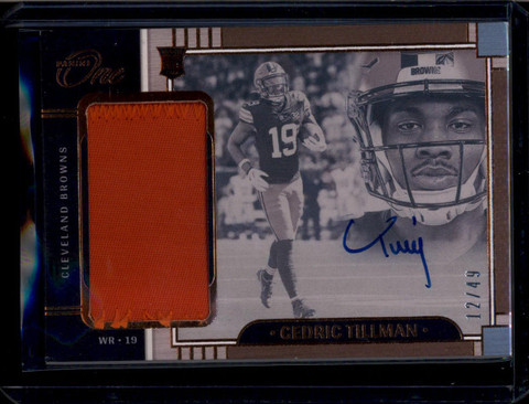2023 Panini One Update Patch Autographs 7 Cedric Tillman Rookie Patch Auto 12/49