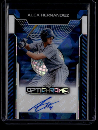 2025 Leaf Optichrome Blue Crystal baah1 Alex Hernandez Rookie Auto 1/3