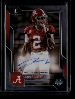 2025 Bowman Chrome University Autographs BCAZB Zabien Brown Rookie Auto