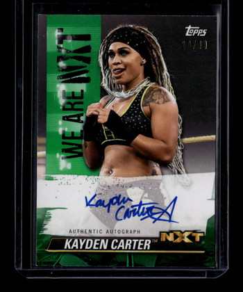 2021 Topps WWE NXT We Are NXT Autographs Green AFS Kayden Carter Auto 20/99