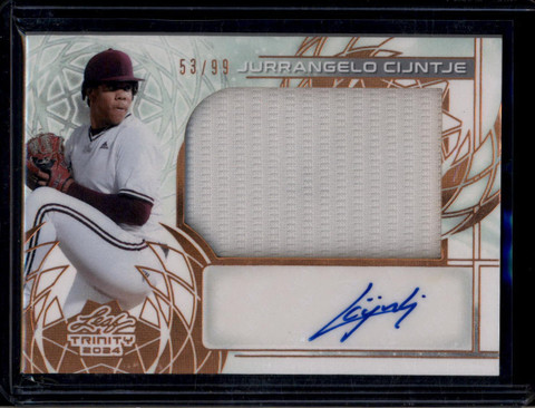 2024 Leaf Trinity Autographs Bronze Jurrangelo Cijntje Rookie Jersey Auto 53/99