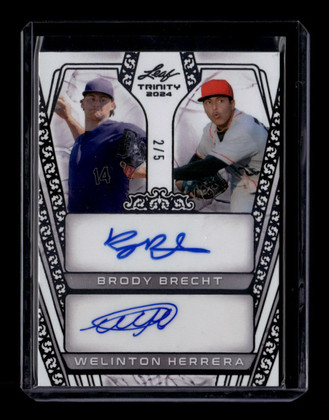 2024 Leaf Trinity Autographs Black Brody Brecht Welinton Herrera Dual RC Auto /5