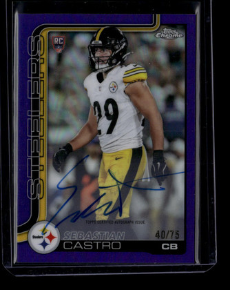 2025 Topps Chrome Rookie Autograph Purple Refractor Sebastian Castro RC Auto /75
