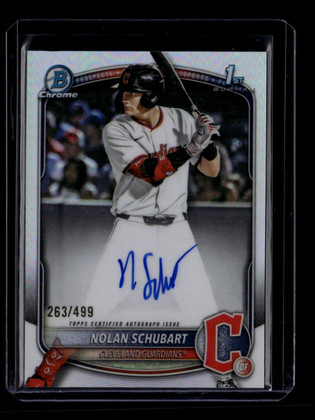 2025 Bowman Chrome Draft Autographs Refractor Nolan Schubart RC Auto 263/499