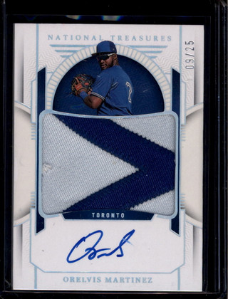 2024 Panini National Treasures Signatures 28 Orelvis Martinez RC Patch Auto 9/25