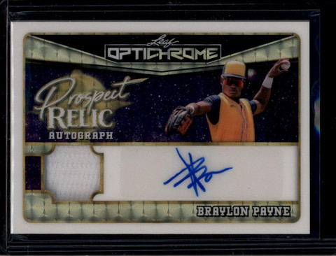 2025 Leaf Optichrome Prospect Relic Super prbp1 Braylon Payne RC Jersey Auto 1/1