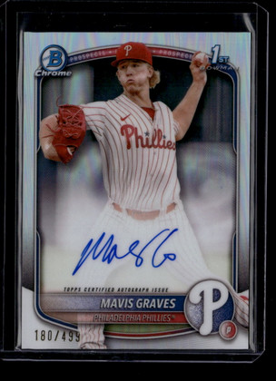 2025 Bowman Chrome Prospect Autographs Refractor Mavis Graves RC Auto 180/499