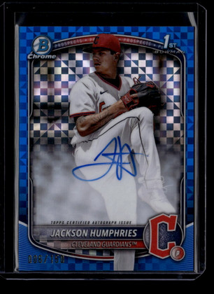 2025 Bowman Chrome Autographs Blue X-Fractor Jackson Humphries Rookie Auto 6/150