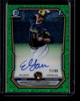 2026 Bowman Chrome Green Shimmer Refractor CPAEDO Ethan Dorchies RC Auto 71/99
