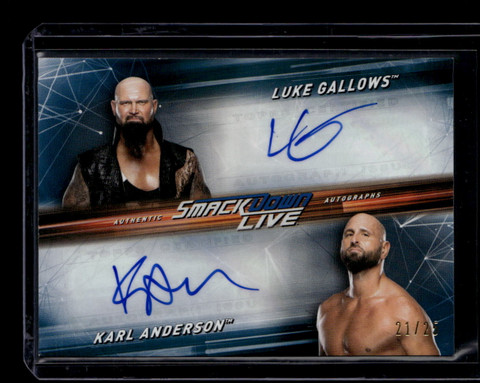 2019 Topps WWE SmackDown Live Autographs Anderson Gallows Dual Auto 21/25