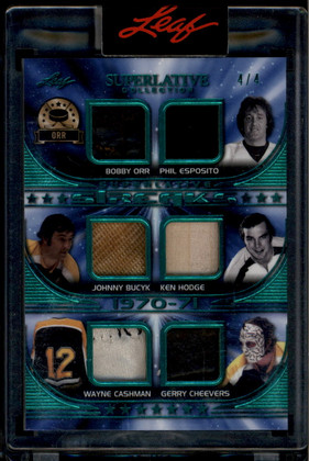 2020-21 Leaf Superlative Streak Cashman Cheevers Bucyk Esposito Orr 6 Patch 4/4