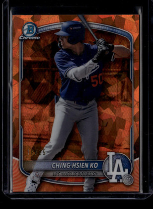 2025 Bowman Chrome Draft Sapphire Orange Refractor Ching-Hsien Ko RC 18/25
