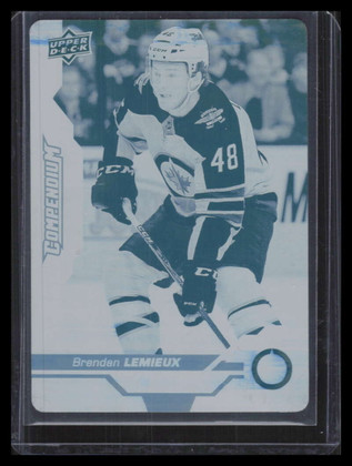 2018-19 Upper Deck Compendium Printing Plate Cyan 418 Brendan Lemieux 1/1