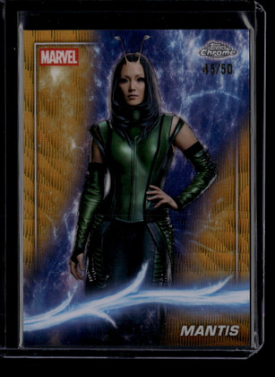 2025 Topps Chrome Marvel Studios Gold Wave Refractor 72 Mantis 45/50