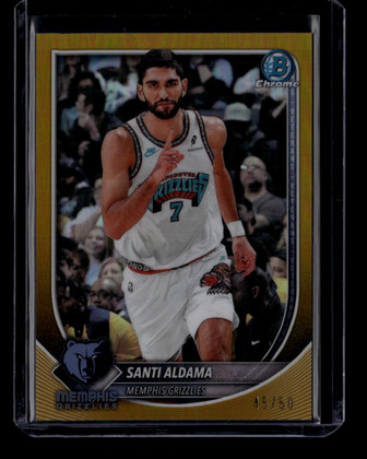 2025-26 Bowman Chrome Gold Refractor bcv200 Santi Aldama 45/50