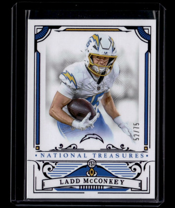 2025 Panini National Treasures Purple 55 Ladd McConkey 52/75