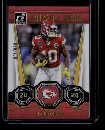 2024 Donruss Champ is Here Holo 3 Isiah Pacheco 26/100