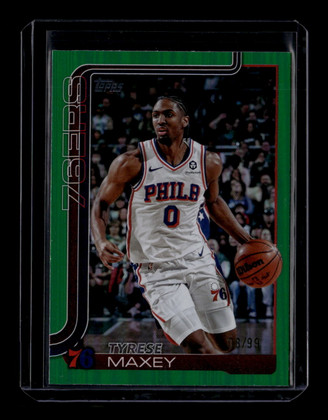 2025-26 Topps Green Rainbow 21 Tyrese Maxey 8/99