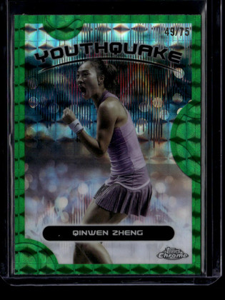 2025 Topps Chrome Youthquake Green Geometric Refractor yqe3 Qinwen Zheng 49/75