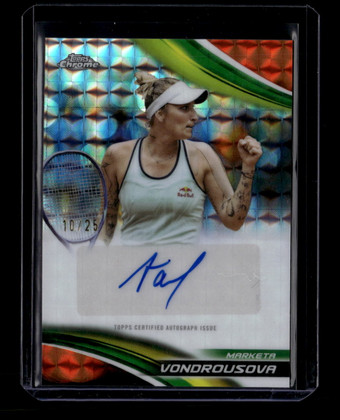 2025 Topps Chrome Orange Geometric Refractor CAMVA Marketa Vondrousova Auto /25