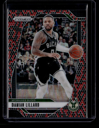 2024-25 Panini Prizm Prizms Snakeskin Refractor 90 Damian Lillard