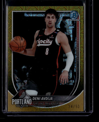 2025-26 Bowman Chrome Gold Mojo Refractor bcv187 Deni Avdija 34/50