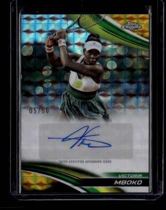 2025 Topps Chrome Autographs Gold Geometric Refractor Victoria Mboko Auto 5/50