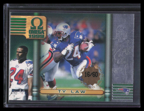 1999 Pacific Omega Premiere Date 143 Ty Law 19/60