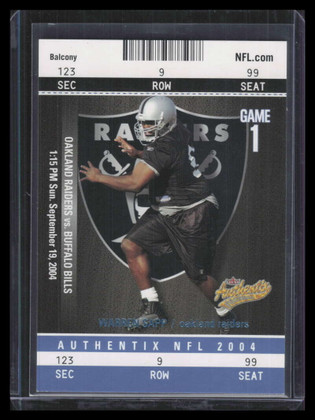 2004 Fleer Authentix Balcony Blue 60 Warren Sapp 67/75