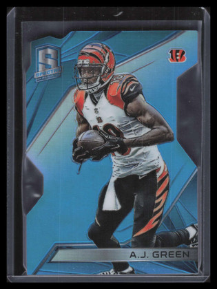 2015 Panini Spectra Neon Blue Die Cut 4 A. J. Green 10/35