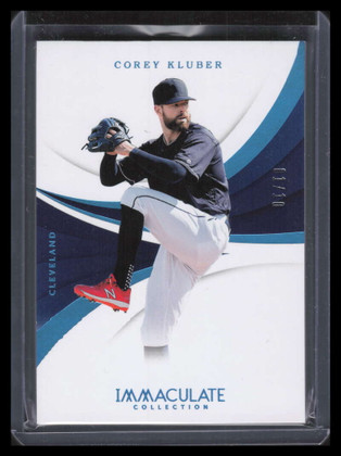 2018 Immaculate Collection Blue 61 Corey Kluber 1/10