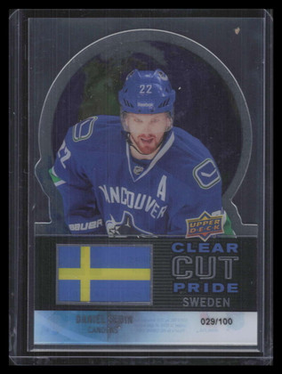 2012-13 Upper Deck Clear Cut Pride of Sweden swe1 Daniel Sedin 29/100