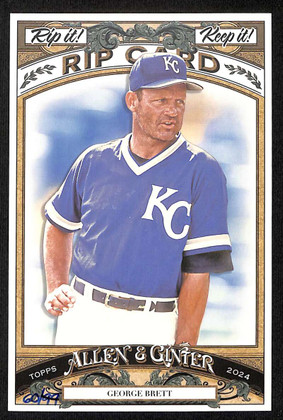 2024 Topps Allen and Ginter Box Topper Rip Cards George Brett UNRIPPED 60/99