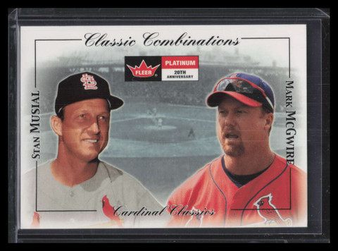 2001 Fleer Platinum Classic Combinations 27 Mark McGwire Stan Musial 329/1000
