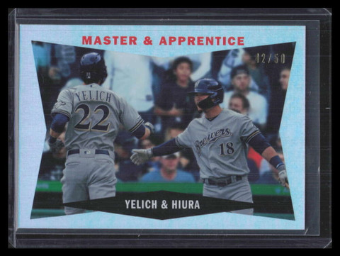 2020 Topps Archives '60 Topps Combo Cards Silver Foil 60ccyh Hiura Yelich 42/50