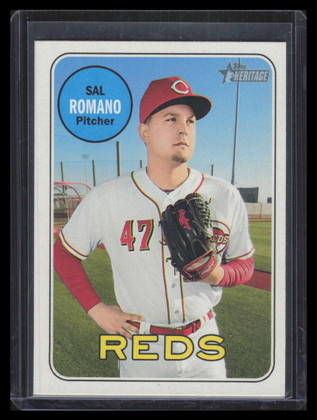 2018 Topps Heritage Magenta Back 581 Sal Romano /10