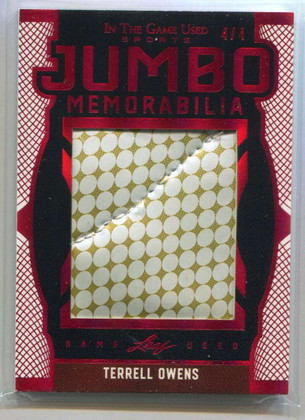 2024 Leaf ITG Used Jumbo Memorabilia Red jm47 Terrell Owens Glove Patch 4/4