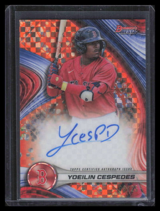 2024 Bowman's Best Autographs Orange X-Fractor Yoeilin Cespedes Rookie Auto 9/25
