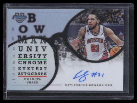 2024-25 Bowman Chrome U Eye Test Autographs Emanuel Sharp Rookie Auto F06135
