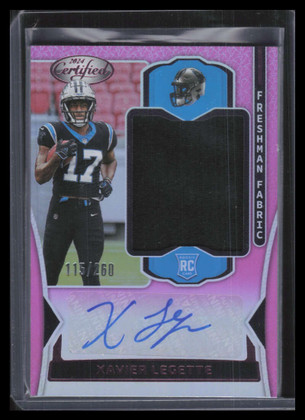 2024 Certified Freshman Fabric Signatures Xavier Legettte RC Jersey Auto 115/260