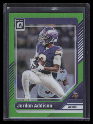 2024 Donruss Optic Lime Green Refractor 129 Jordan Addison 32/50