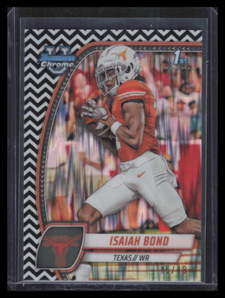 2024 Bowman Chrome U Black and White Stealth Refractor 60 Isaiah Bond RC 45/48